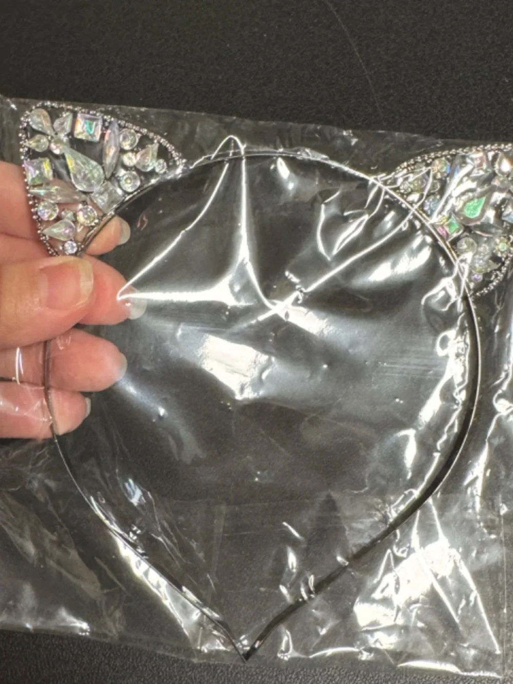 Rhinestone Cat Ears Headband | Crystal Cosplay Festival Halloween Accessory